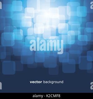 Vector Illustration of 3D Warped Squares On Blue Background Stock Vector