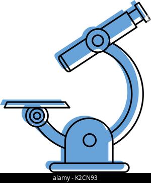 microscope science icon image vector illustration design  blue color Stock Vector