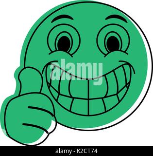 happy thumb up emoji instant messaging  icon image Stock Vector