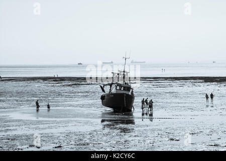 southend-on-sea boat on the beach Stock Photo