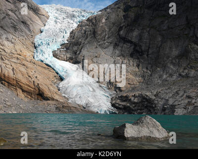 Briksdalsbreen / Briksdal glacier, Jostedalsbreen National Park, Norway, August 2008. Stock Photo