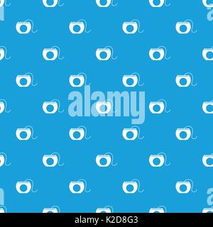 Dental floss pattern seamless blue Stock Vector