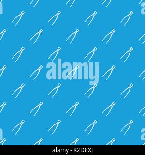 Tooth extraction instrument pattern seamless blue Stock Vector
