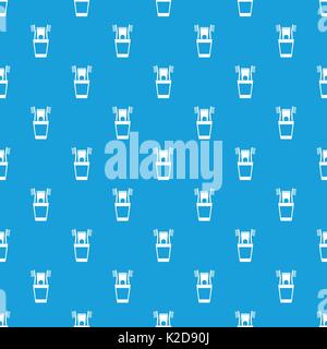 Plastic cup with brushes pattern seamless blue Stock Vector