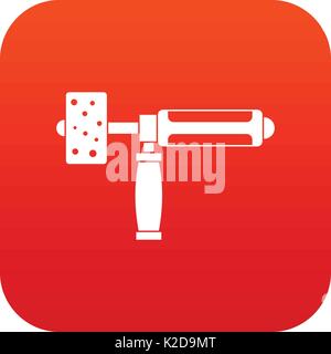 Precision grinding machine icon digital red Stock Vector