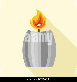 Big candle icon, flat style Stock Vector