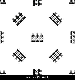 Printer ink bottles pattern seamless black Stock Vector