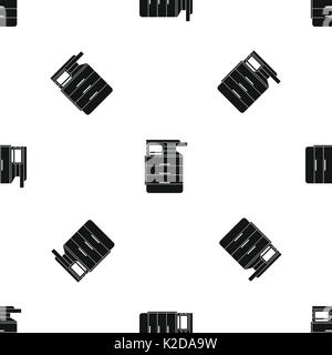 Multipurpose device, fax, copier and scanner pattern seamless black Stock Vector