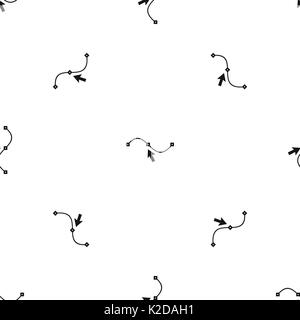 Drawing the curve pattern seamless black Stock Vector