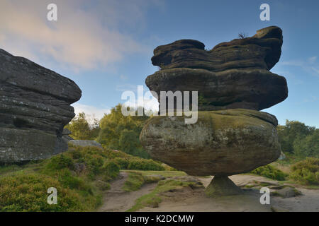 Brimham rocks in the Nidderdale area of North Yorkshire, England, UK. August 2015. Stock Photo