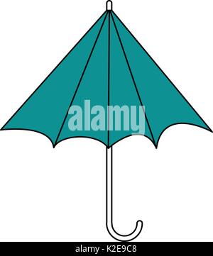 flat line monocromatic  umbrella over white  background vector illustration Stock Vector