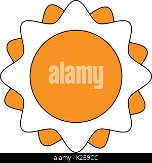flat  line monocromatic sun over white background vector illustration Stock Vector
