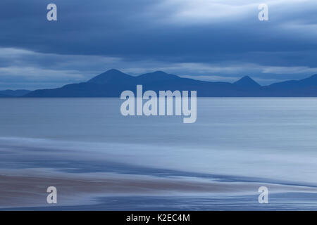 The Cuillin Ridge, Isle of Skye from Applecross, Wester Ross, Scotland, UK, November 2014. Stock Photo