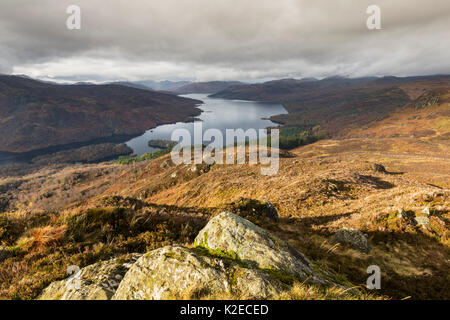 View from Ben A'an looking over Loch Katrine, Loch Lommond & Trossachs National Park, Scotland, UK, November 2015.