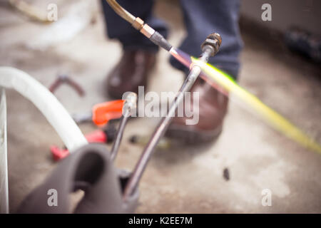 Mechanic Connecting pipe for refrigeration Stock Photo