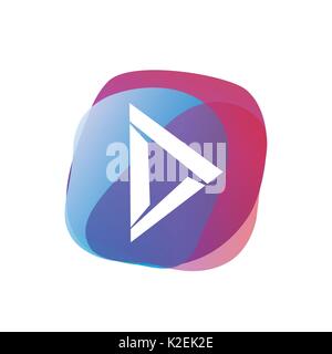 stylish play sign, icon design, isolated on white background. Stock Vector