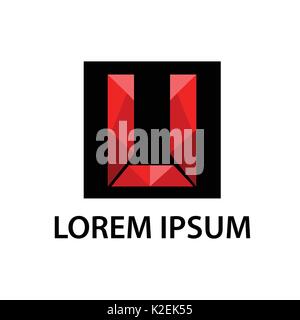 elegant letter U with poly style, initial U logo, icon design, isolated on white background. Stock Vector