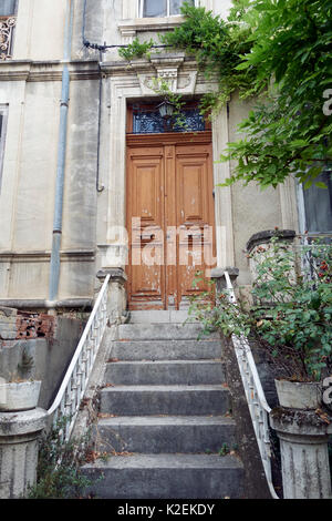 Door entrance in a old villa in France Stock Photo