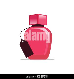 elegant perfume bottle illustration, icon design, isolated on white background. Stock Vector