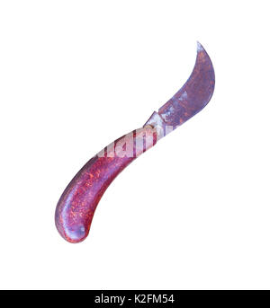 old pruning knife isolated on white background Stock Photo