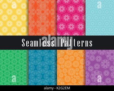 Vintage seamless pattern set. Baroque ornament. Vector illustration Stock Vector