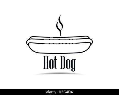Hot dog icon on white background. Fast food. Vector illustration Stock Vector