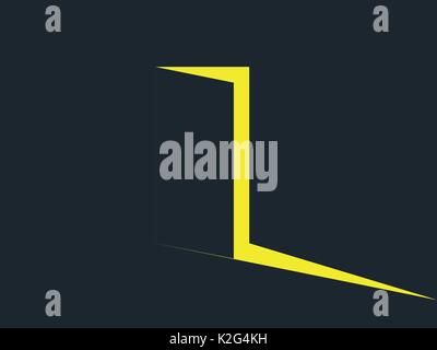 Light from the open door. Yellow light. Vector illustration Stock Vector