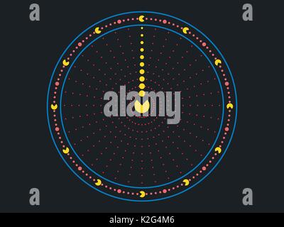 Clock. Creative watches from points. Vector illustration Stock Vector