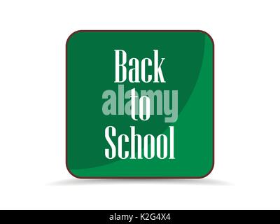 Back to school application icon, school board green. Vector illustration Stock Vector