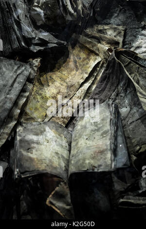 Documentation from Schindler's Factory burned by German Nazists not to leave any trace, Krakow, Poland Stock Photo
