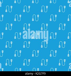 Cable wire computer pattern seamless blue Stock Vector