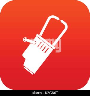 Welding equipment icon digital red Stock Vector