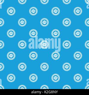 Beer bottle cap pattern seamless blue Stock Vector