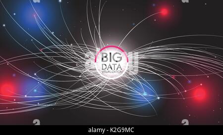 Galaxy of Big Data Visualization a Connection Complex - Vector Illustration Stock Vector