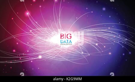 Galaxy of Big Data Visualization a Connection Complex - Vector Illustration Stock Vector