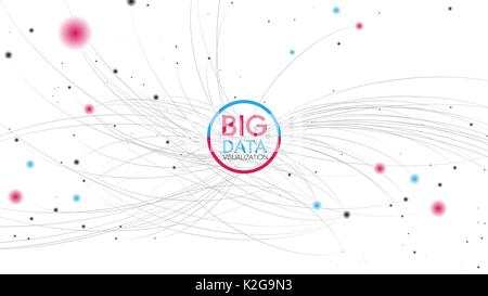 Galaxy of Big Data Visualization a Connection Complex - Vector Illustration Stock Vector