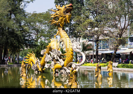 Dragon fountain in Cholon, Ho CHi Minh City (Saigon), Vietnam