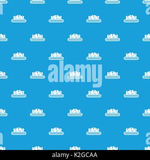 Belt conveyor with load pattern seamless blue Stock Vector