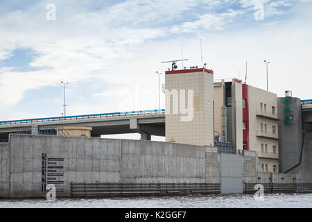 Saint Petersburg Flood Prevention Facility Complex. Entrance to the Neva Bay. Lock No. 2 of the Dam Stock Photo
