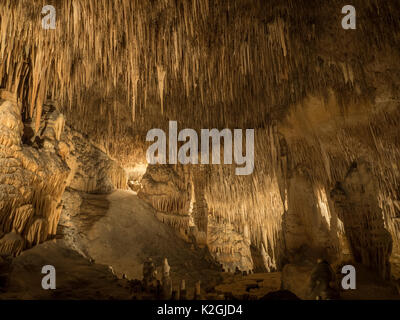 Palma de Mallorca, Spain - August 26, 2017:The caves of the Drach, The caves extend to a depth of 25 m, reaching 2.4 km in length. Stock Photo