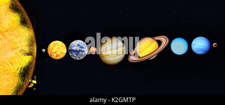 Solar system - Sun, the planets and the asteroid belt Stock Photo - Alamy