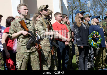 April 29, 2016. Chyhyryn Raion, Cherkasy Oblast. An annual festival of honouring of Kholodny Yar Republic heroes. Ukrainian nationalists. Stock Photo