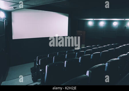 Cinema auditorium. 3d rendering. View on the screen Stock Photo