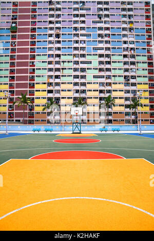 Choi Hung Estate in Hong Kong - vibrant and amazing architecture Stock Photo