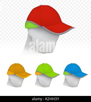 Safety cap in neon colors on mannequin head Stock Vector