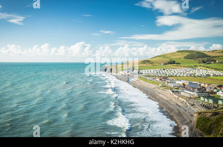 Scenic Coast of Aberystwyth in North Wales, UK Stock Photo