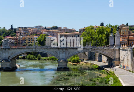 Ponte Vittorio Emanuele II over the Tiber river in Rome, Italy Stock Photo