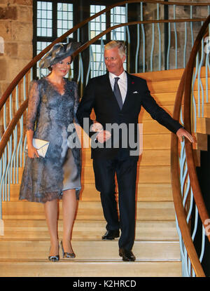 The Duke and Duchess of Cambridge, accompanied by the King and Queen of Belgium, attend a reception at Cloth Hall during Passchendaele 100  Featuring: Queen Mathilde Where: Ypres, Belgium When: 30 Jul 2017 Credit: John Rainford/WENN.com Stock Photo