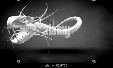 3d rendering of a reflective on a dark black background Stock Photo