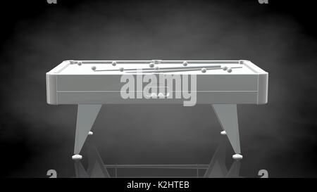 3d rendering of a reflective billiard table on a dark black background Stock Photo